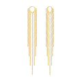Cascading Chain Huggie Earrings - 14K Gold-Plated