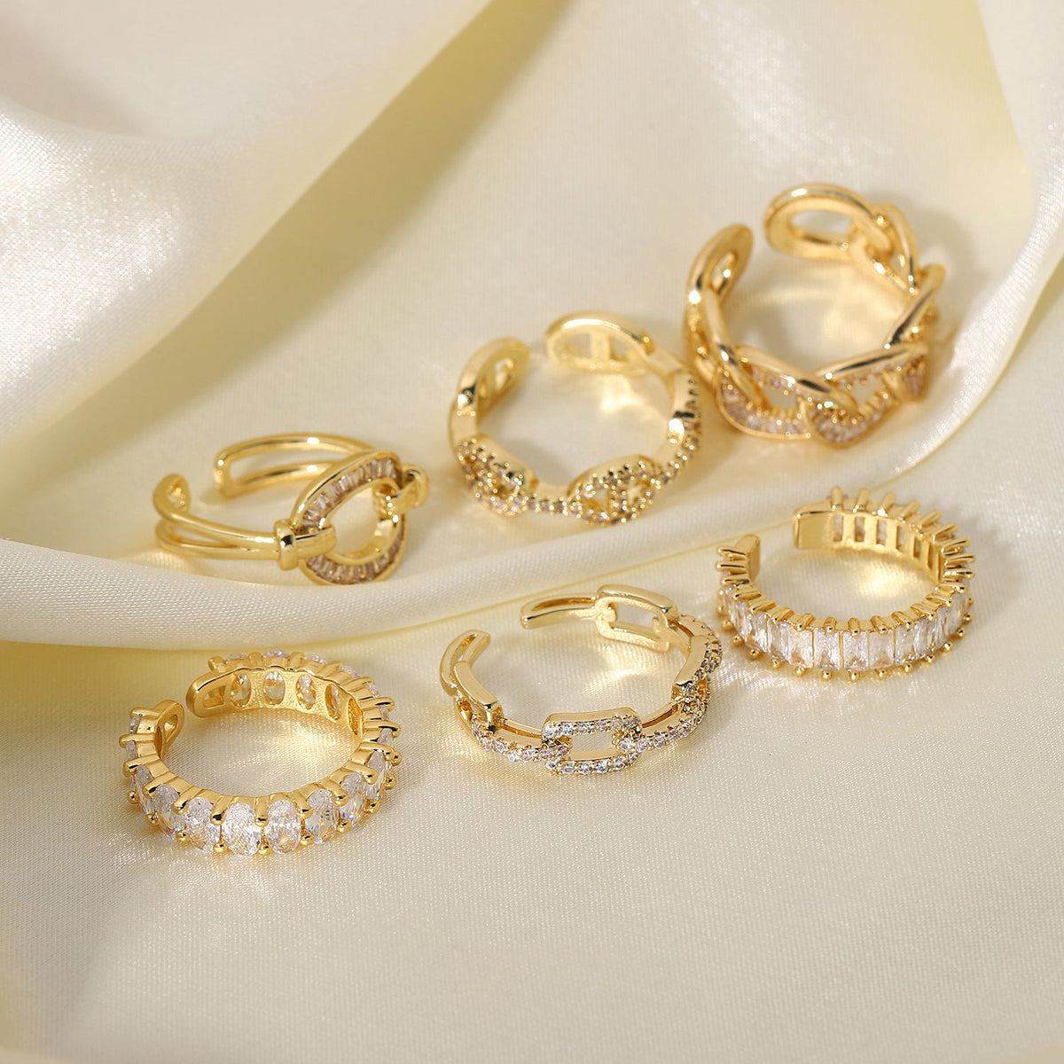 18K Gold Plated CZ Stackable Ring