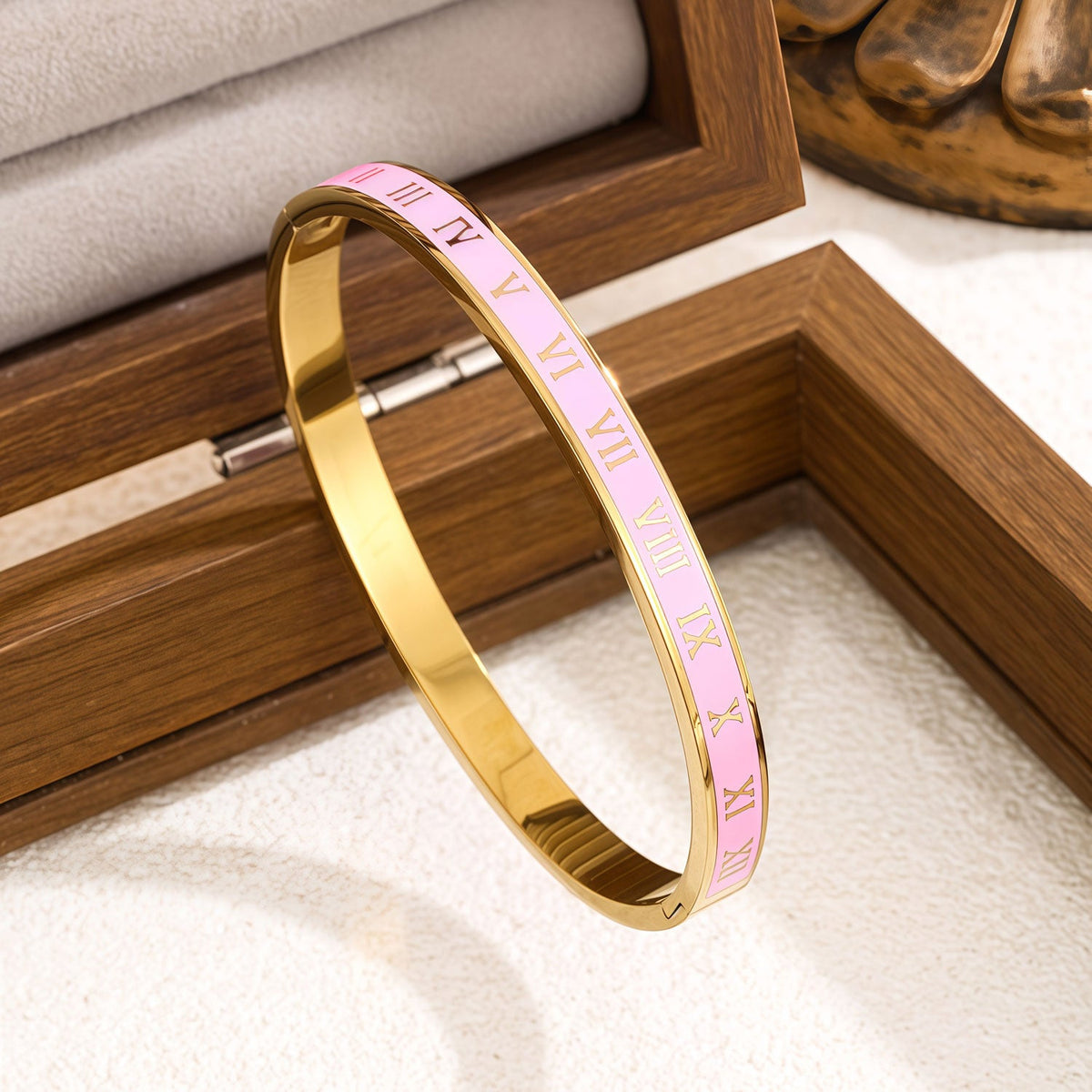4-Piece Colorful Enamel Stainless Steel Bangles Set