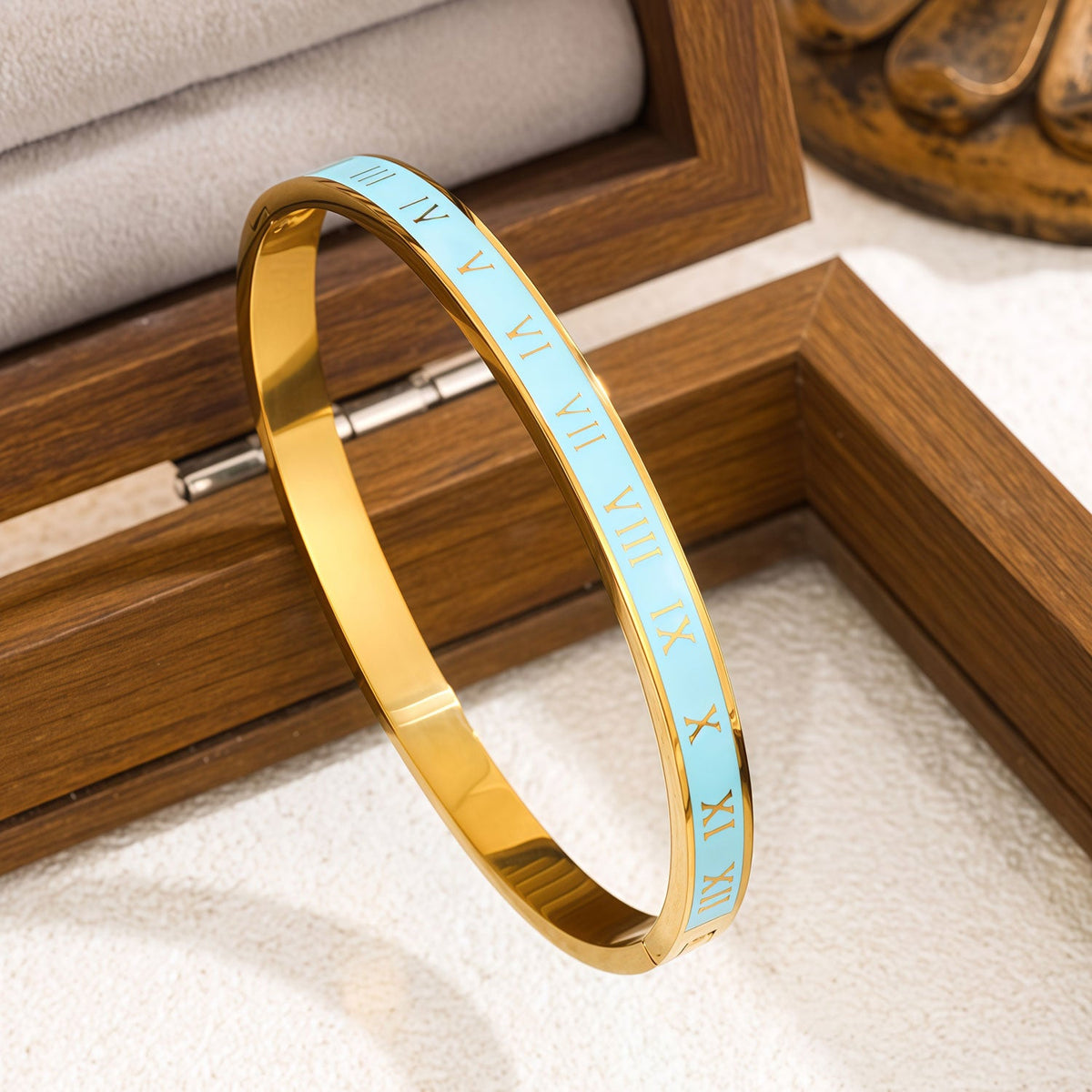 4-Piece Colorful Enamel Stainless Steel Bangles Set