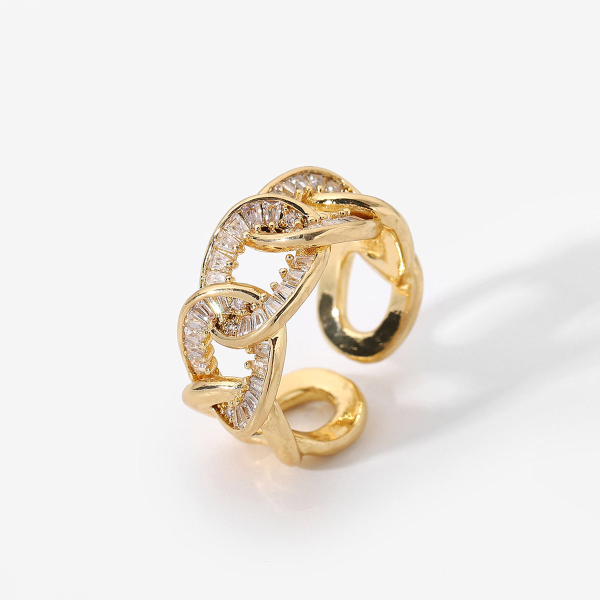 18K Gold Plated CZ Stackable Ring