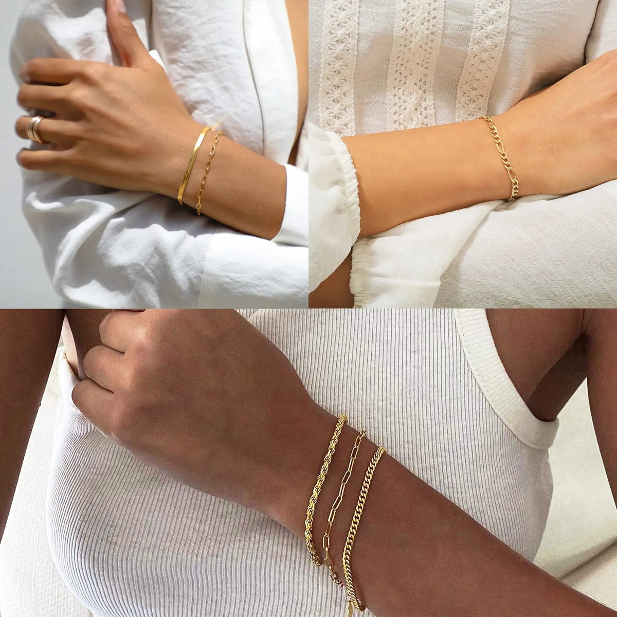 5-Piece Gold-Plated Bracelet Stack