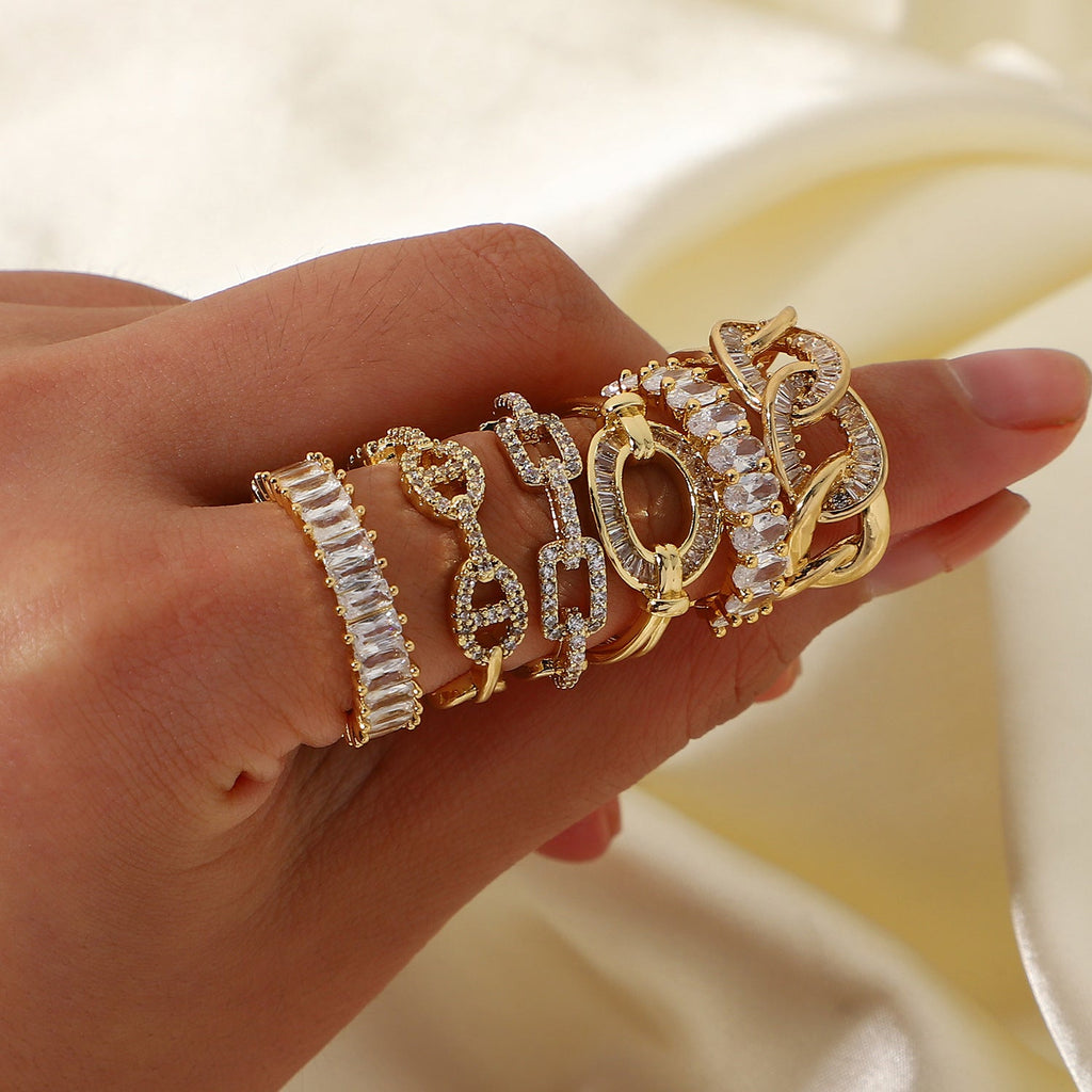 18K Gold Plated CZ Stackable Ring