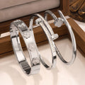 3-Piece Stainless Steel Stackable Bangle Set - Waterproof & Tarnish-Free