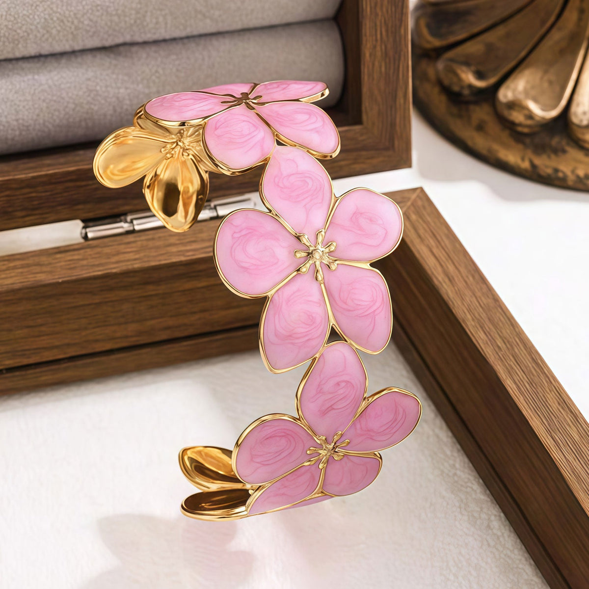 4-Piece Colorful Enamel Stainless Steel Bangles Set