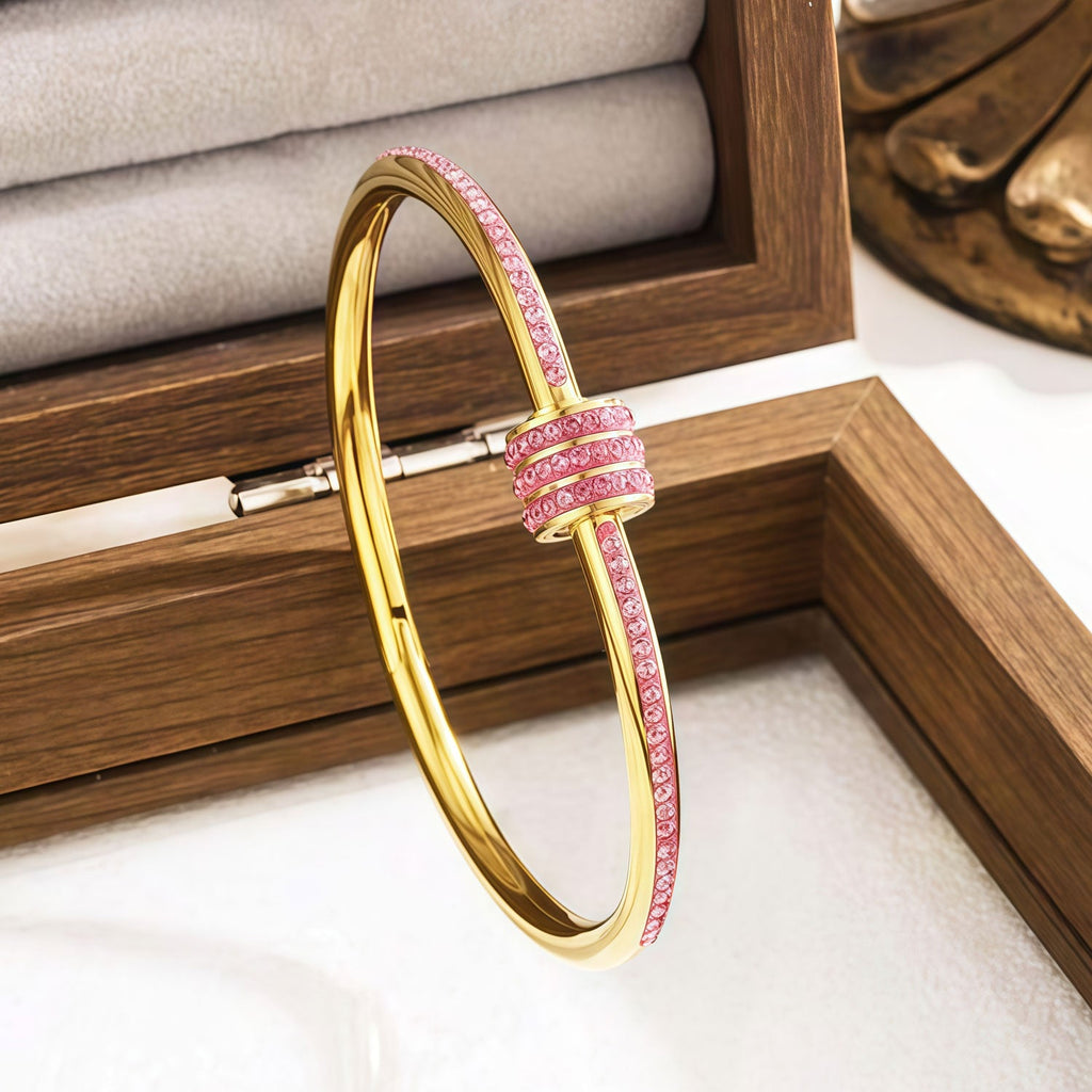 4-Piece Colorful Enamel Stainless Steel Bangles Set