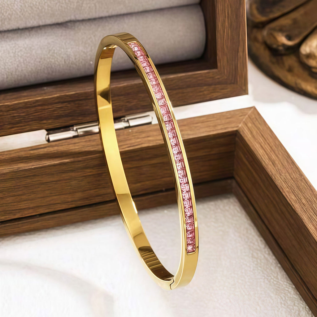4-Piece Colorful Enamel Stainless Steel Bangles Set