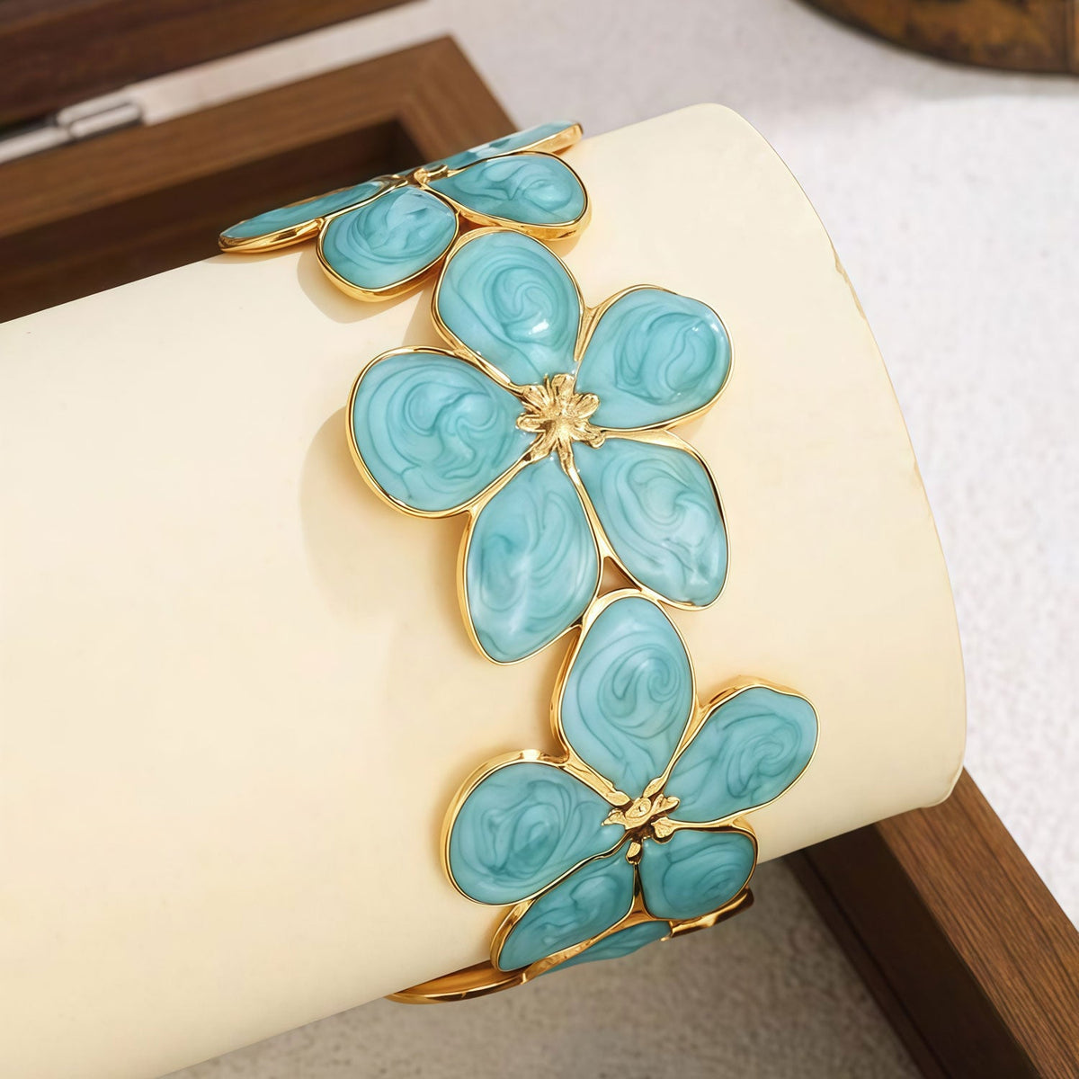 4-Piece Colorful Enamel Stainless Steel Bangles Set