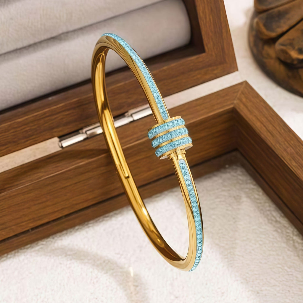 4-Piece Colorful Enamel Stainless Steel Bangles Set