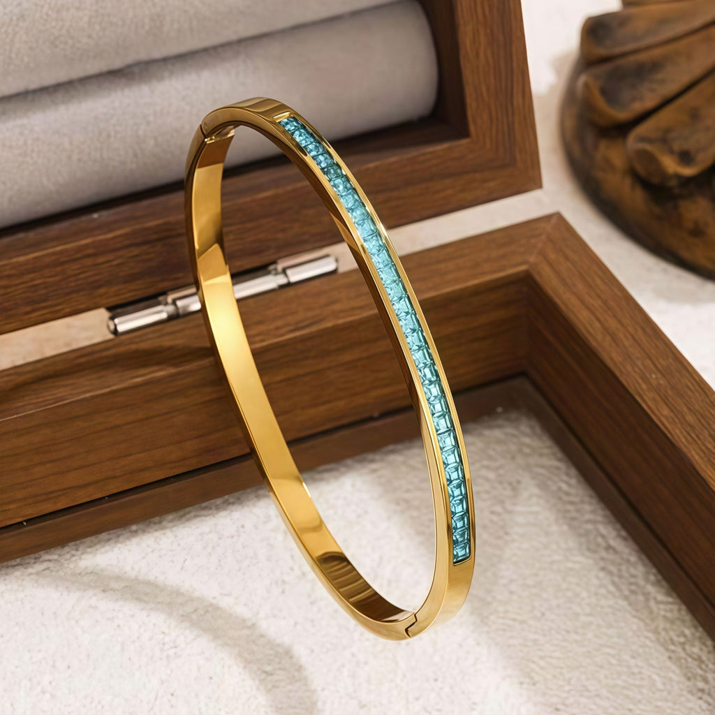 4-Piece Colorful Enamel Stainless Steel Bangles Set