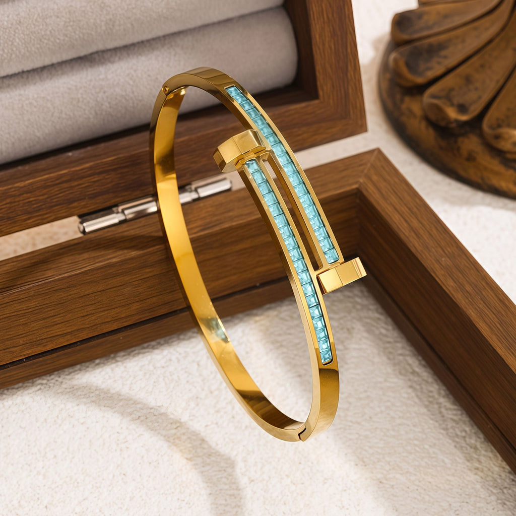 4-Piece Colorful Enamel Stainless Steel Bangles Set