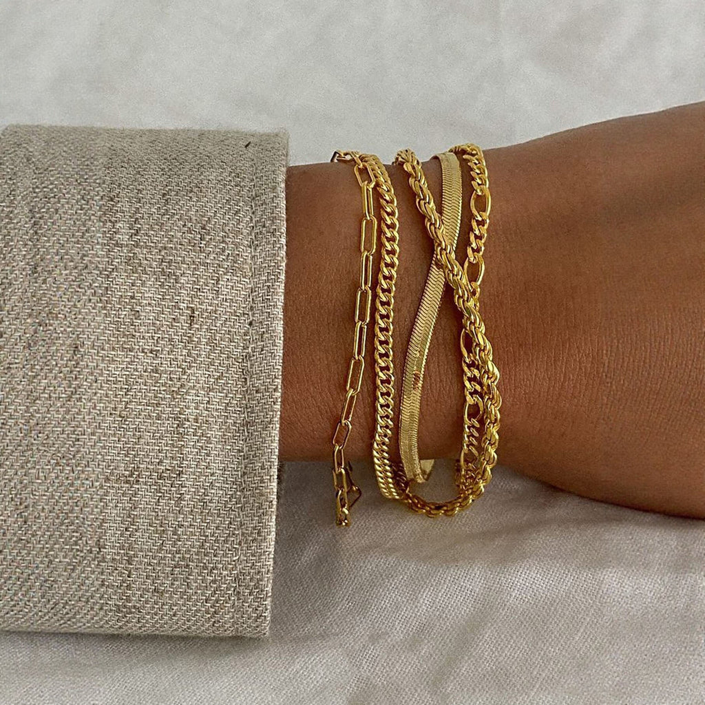 5-Piece Gold-Plated Bracelet Stack
