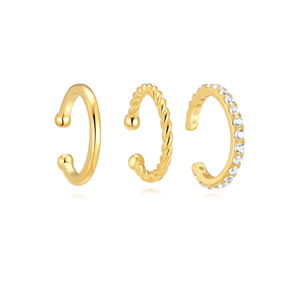3-Pair Stacking Hoop Earrings Set