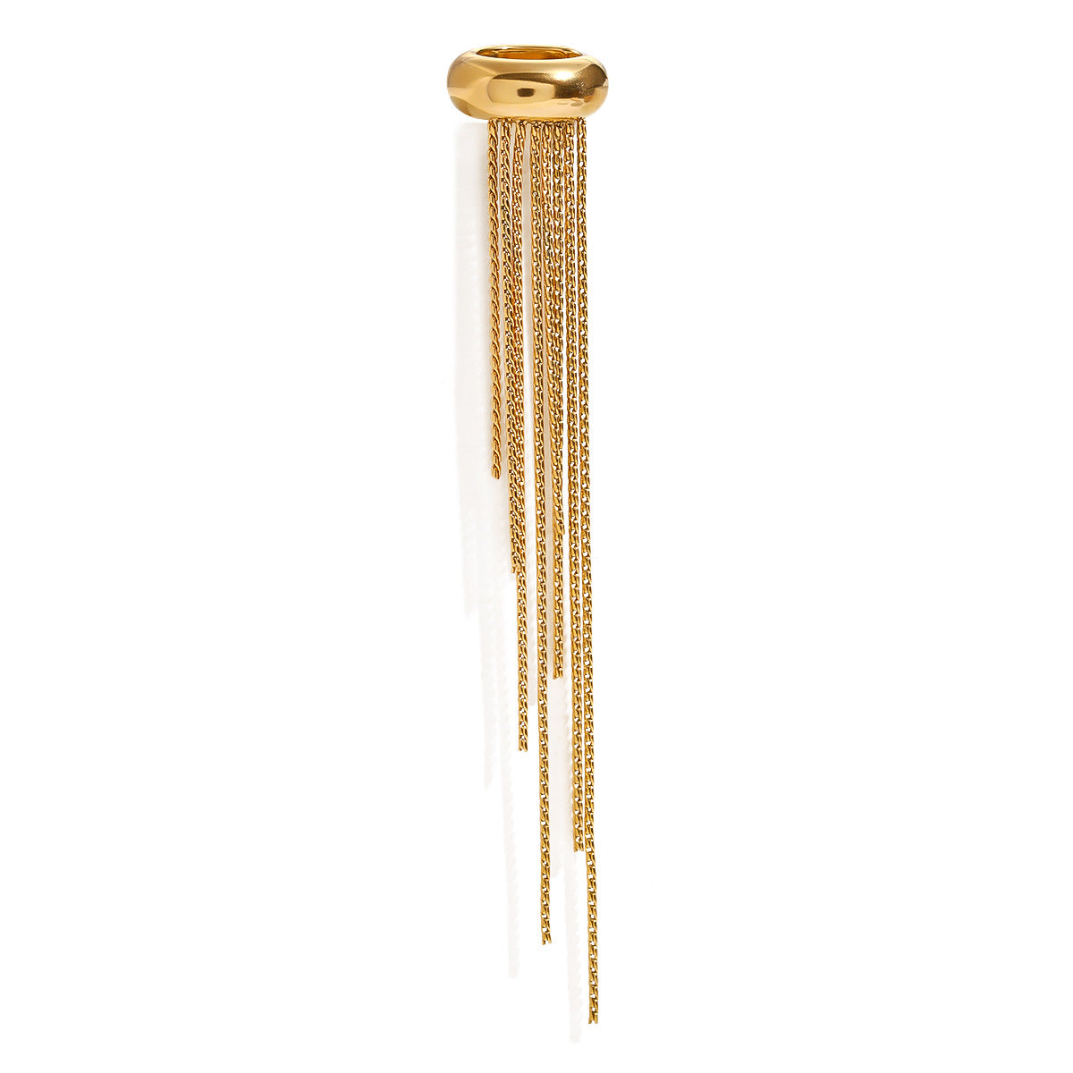 Cascading Chain Huggie Earrings - 14K Gold-Plated