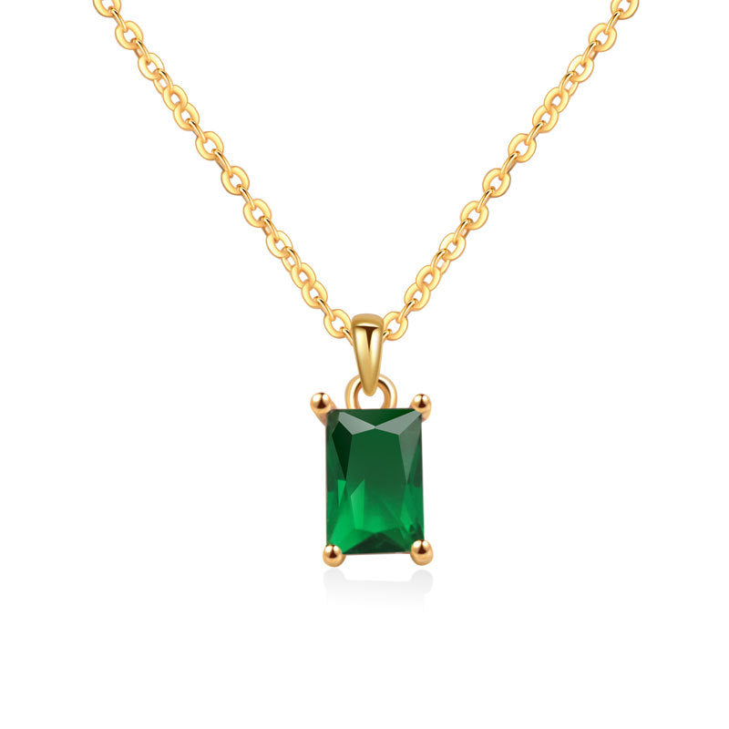 12 Birthstone Pendant Sterling Silver Necklace