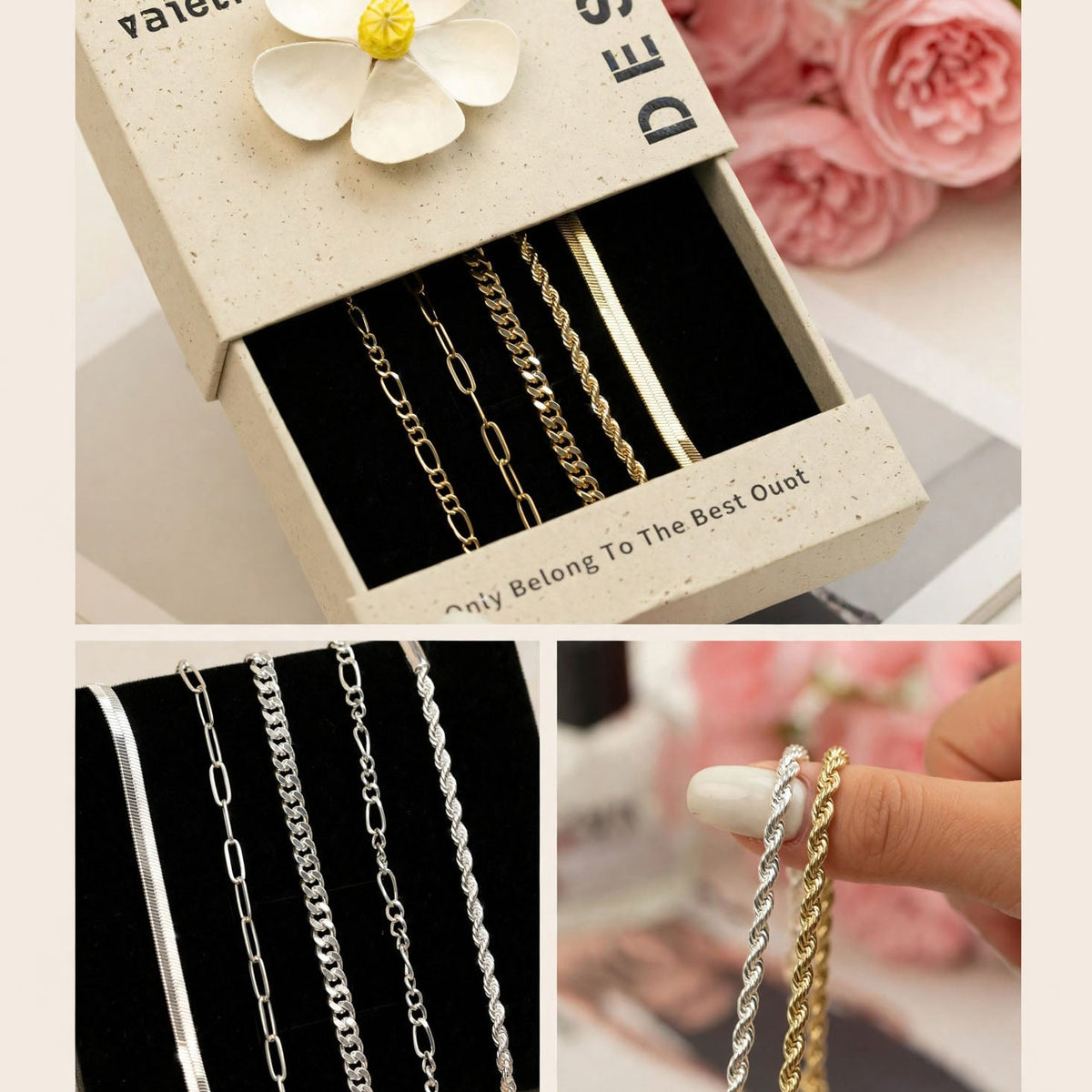 5-Piece Gold-Plated Bracelet Stack