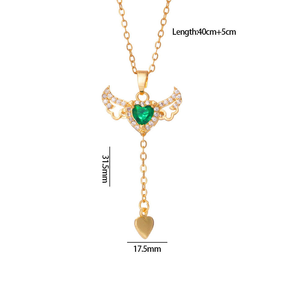 Angel Heart Necklace – Movable Wings Design