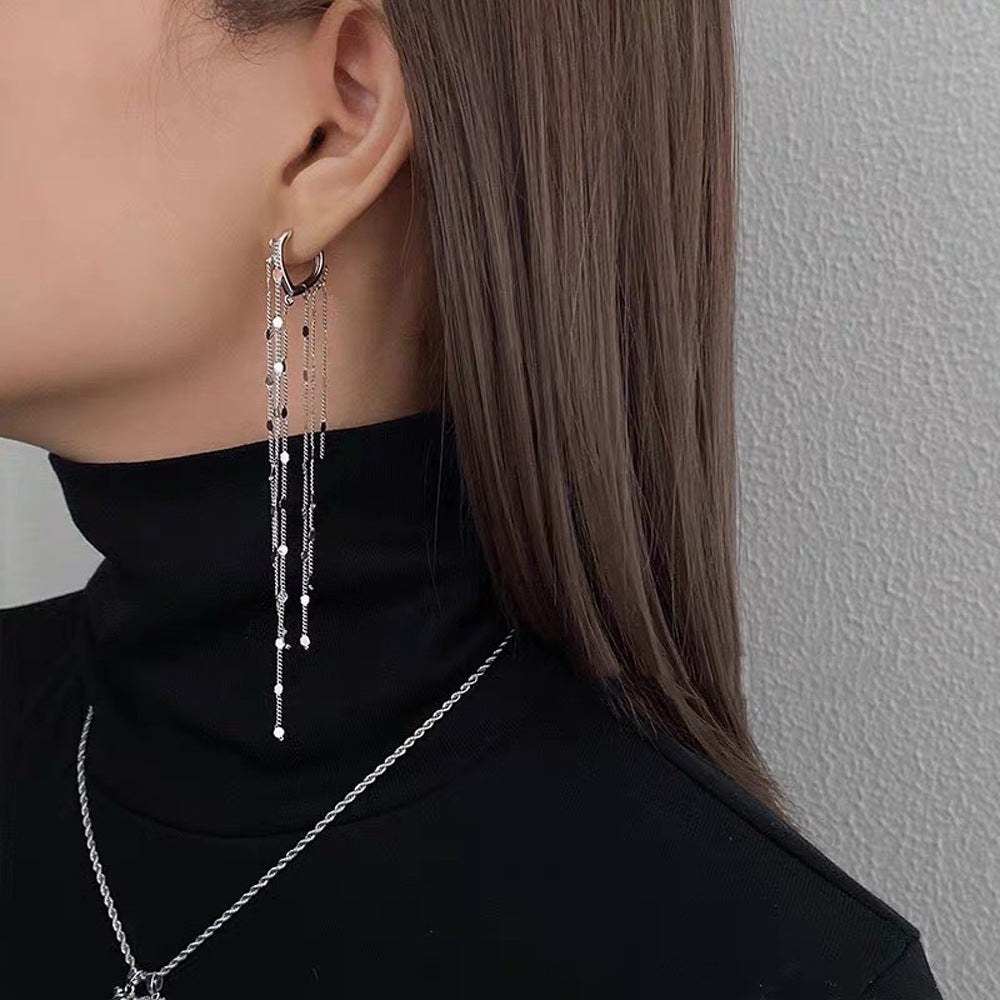 Cascading Chain Huggie Earrings - 14K Gold-Plated
