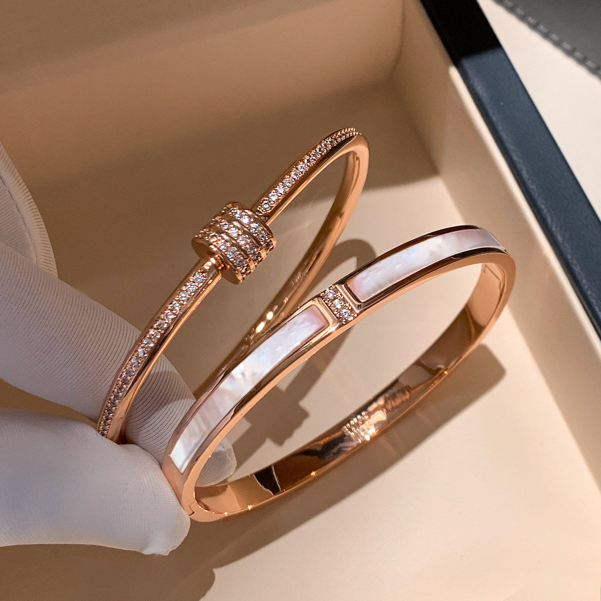 5-Piece Stainless Steel Stackable Bangle Set - Waterproof & Tarnish-Free