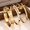 3-Piece Stainless Steel Stackable Bangle Set - Waterproof & Tarnish-Free