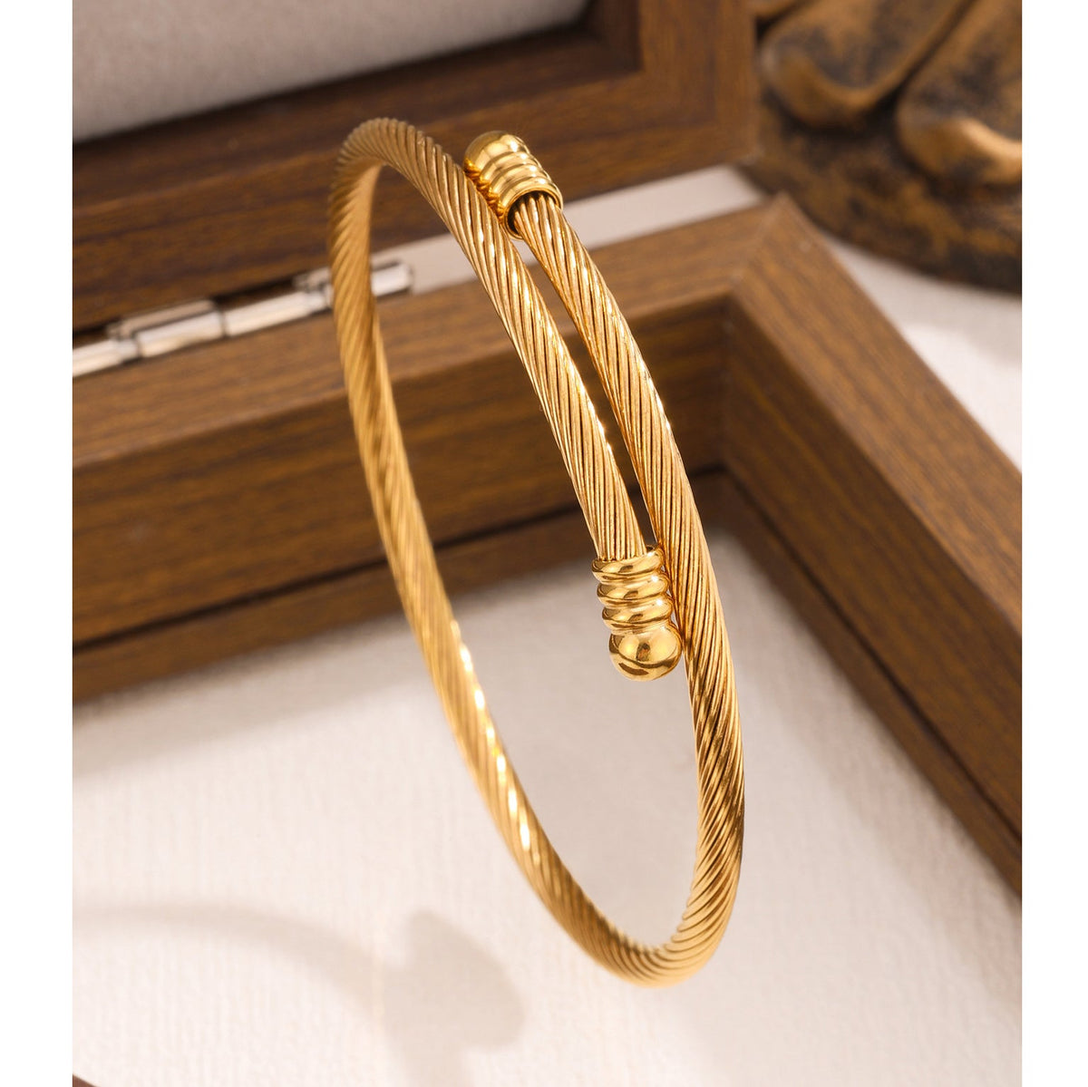3-Piece Stainless Steel Stackable Bangle Set - Waterproof & Tarnish-Free