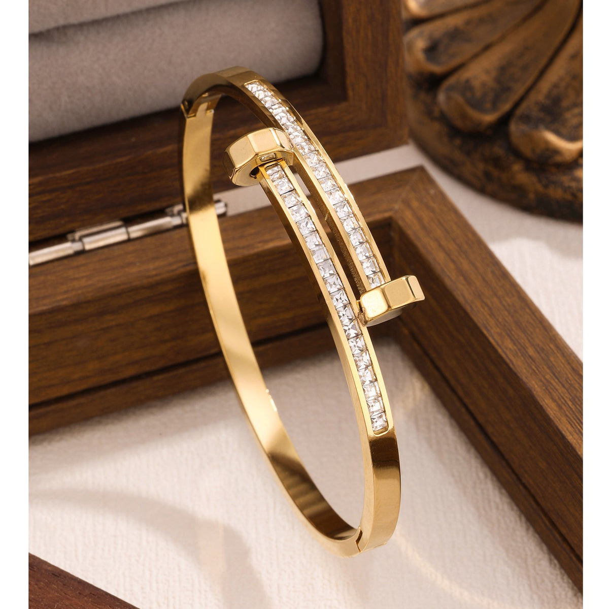3-Piece Stainless Steel Stackable Bangle Set - Waterproof & Tarnish-Free