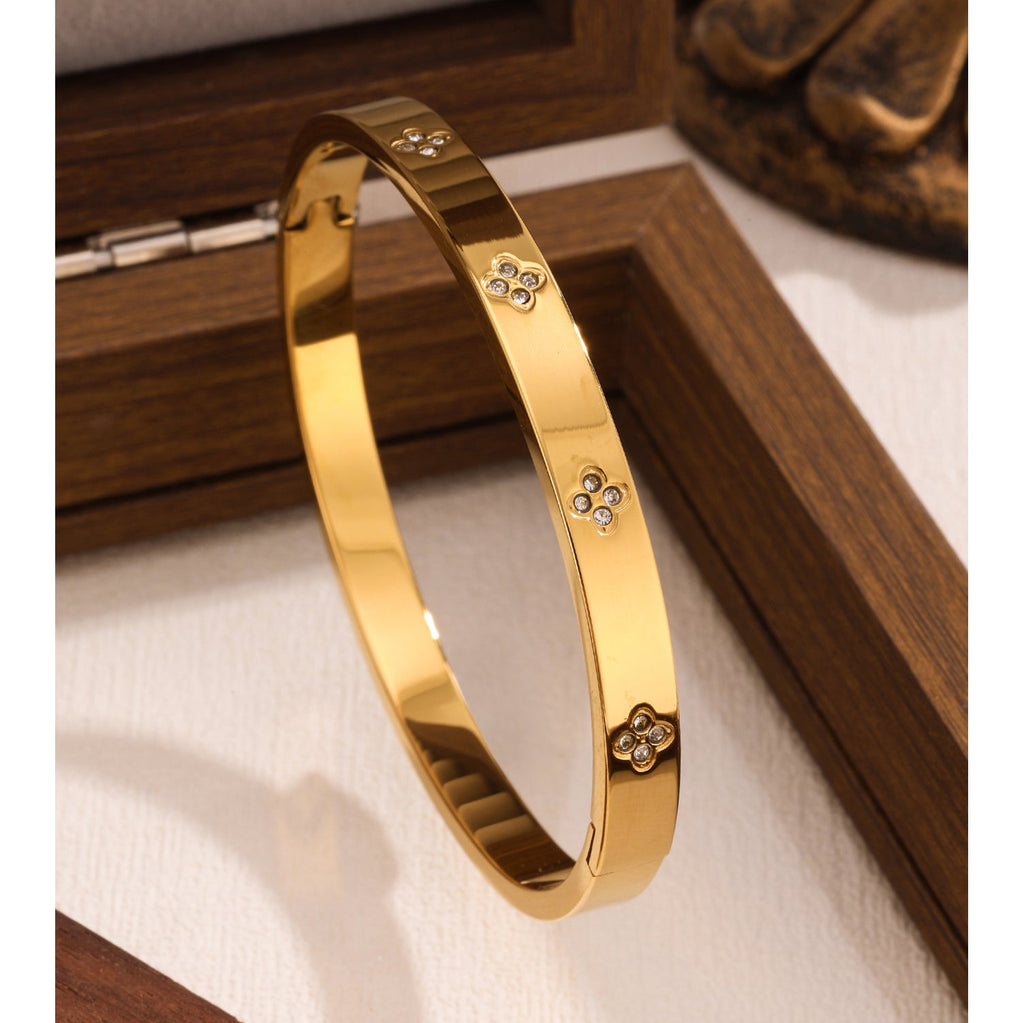 3-Piece Stainless Steel Stackable Bangle Set - Waterproof & Tarnish-Free