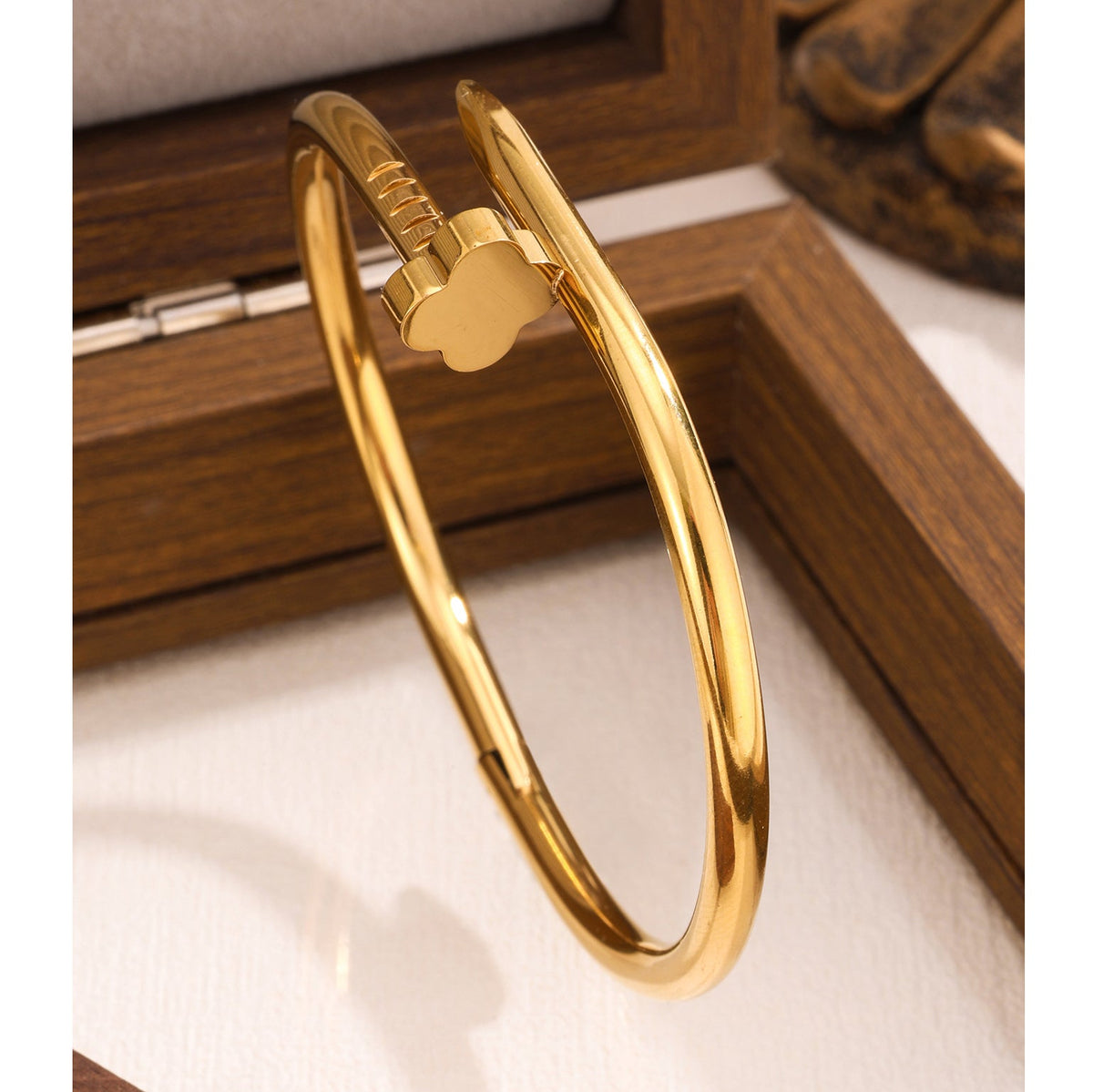 3-Piece Stainless Steel Stackable Bangle Set - Waterproof & Tarnish-Free