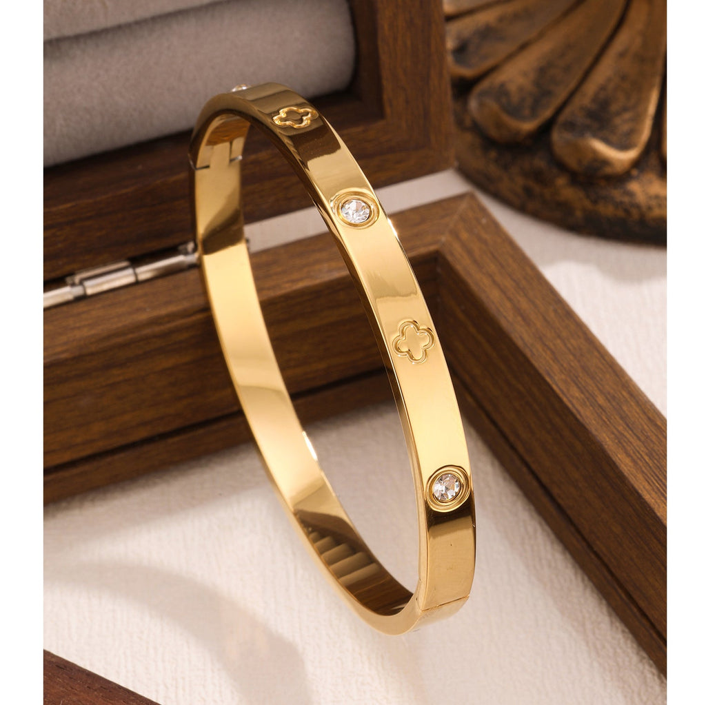 3-Piece Stainless Steel Stackable Bangle Set - Waterproof & Tarnish-Free