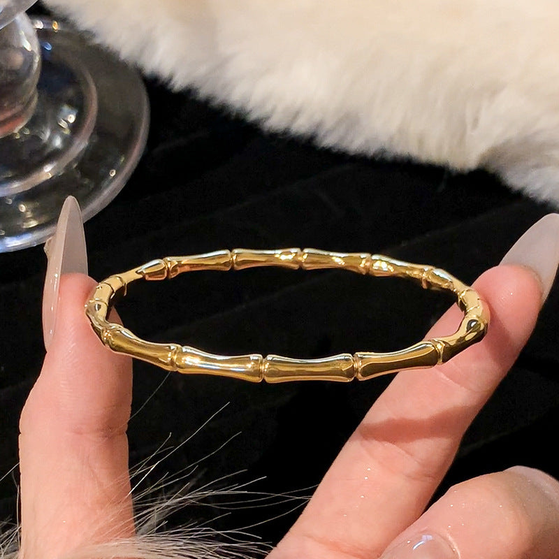 5-Piece Stainless Steel Stackable Bangle Set - Waterproof & Tarnish-Free