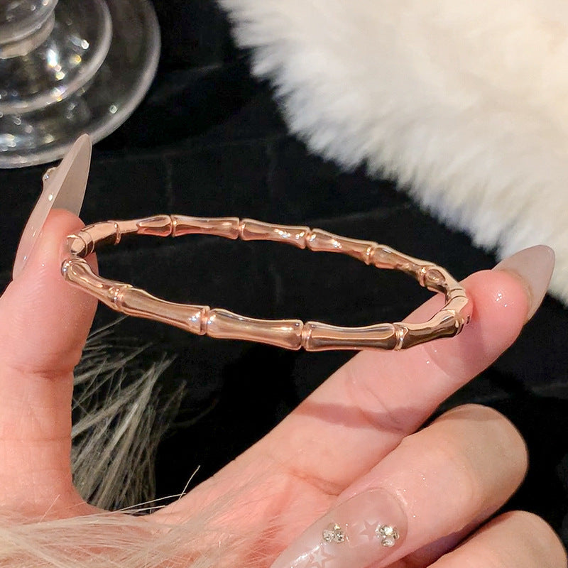 5-Piece Stainless Steel Stackable Bangle Set - Waterproof & Tarnish-Free