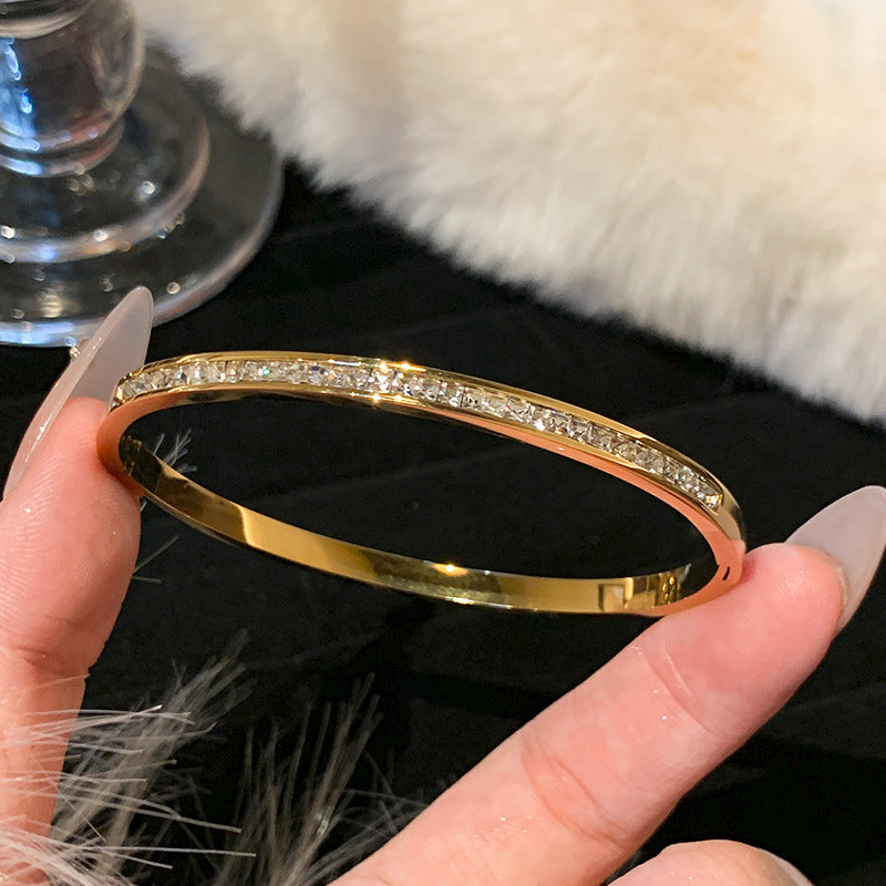 5-Piece Stainless Steel Stackable Bangle Set - Waterproof & Tarnish-Free
