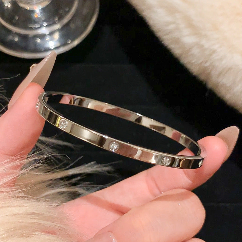 5-Piece Stainless Steel Stackable Bangle Set - Waterproof & Tarnish-Free