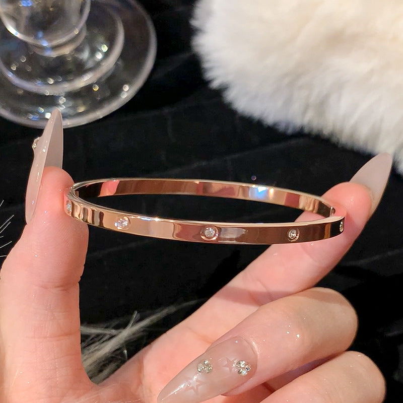 5-Piece Stainless Steel Stackable Bangle Set - Waterproof & Tarnish-Free